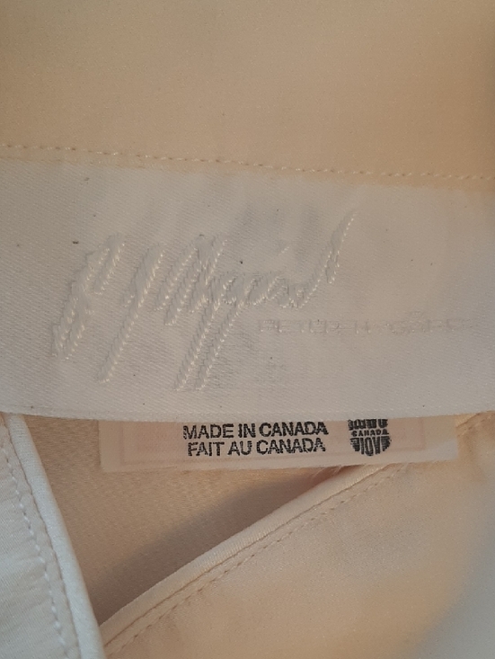 Peter Nygardπ100%SILK VINTAGE Cream Stand-Collar Button-Front Blouse Sz 8 - Picture 8 of 13
